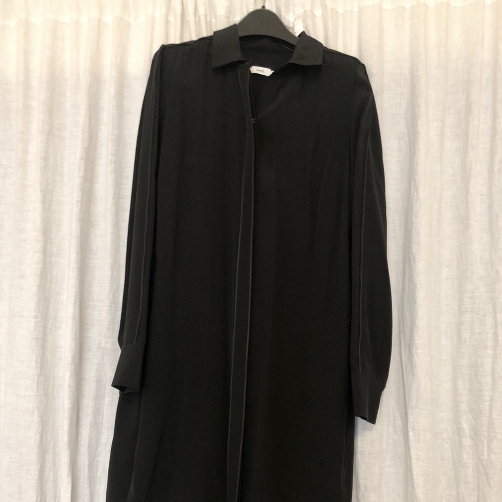 Vince piped silk shirt dress - Small